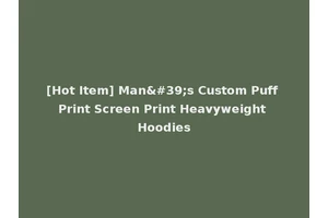[Hot Item] Man's Custom Puff Print Screen Print Heavyweight Hoodies