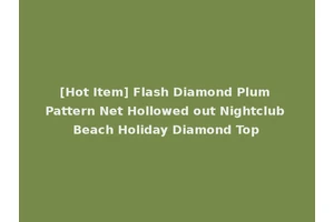 [Hot Item] Flash Diamond Plum Pattern Net Hollowed out Nightclub Beach Holiday Diamond Top