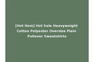 [Hot Item] Hot Sale Heavyweight Cotton Polyester Oversize Plain Pullover Sweatshirts