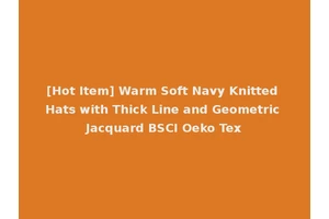 [Hot Item] Warm Soft Navy Knitted Hats with Thick Line and Geometric Jacquard BSCI Oeko Tex