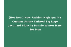 [Hot Item] New Fashion High Quality Custom Unisex Knitted Big Logo Jacquard Slouchy Beanie Winter Hats for Men