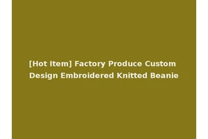[Hot Item] Factory Produce Custom Design Embroidered Knitted Beanie