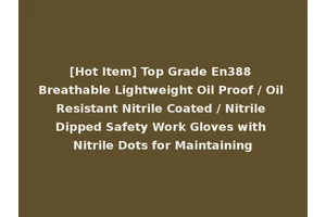 [Hot Item] Top Grade En388 Breathable Lightweight Oil Proof / Oil Resistant Nitrile Coated / Nitrile Dipped Safety Work Gloves with Nitrile Dots for Maintaining
