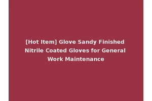 [Hot Item] Glove Sandy Finished Nitrile Coated Gloves for General Work Maintenance