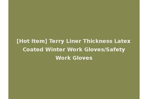 [Hot Item] Terry Liner Thickness Latex Coated Winter Work Gloves/Safety Work Gloves