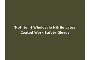[Hot Item] Wholesale Nitrile Latex Coated Work Safety Gloves