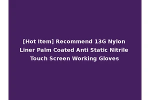 [Hot Item] Recommend 13G Nylon Liner Palm Coated Anti Static Nitrile Touch Screen Working Gloves