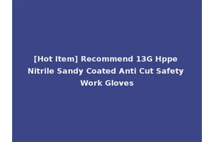 [Hot Item] Recommend 13G Hppe Nitrile Sandy Coated Anti Cut Safety Work Gloves