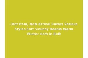 [Hot Item] New Arrival Unisex Various Styles Soft Slouchy Beanie Warm Winter Hats in Bulk