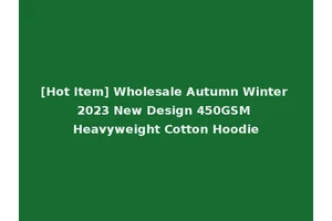 [Hot Item] Wholesale Autumn Winter 2023 New Design 450GSM Heavyweight Cotton Hoodie