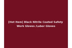 [Hot Item] Black Nitrile Coated Safety Work Gloves /Labor Gloves