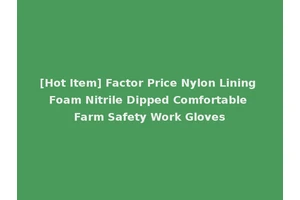 [Hot Item] Factor Price Nylon Lining Foam Nitrile Dipped Comfortable Farm Safety Work Gloves