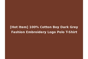 [Hot Item] 100% Cotton Boy Dark Grey Fashion Embroidery Logo Polo T-Shirt