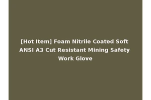 [Hot Item] Foam Nitrile Coated Soft ANSI A3 Cut Resistant Mining Safety Work Glove