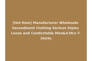 [Hot Item] Manufacturer Wholesale Secondhand Clothing Various Styles Loose and Comfortable Men's T-Shirts