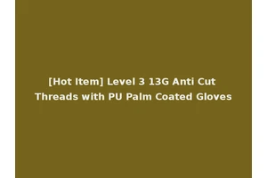 [Hot Item] Level 3 13G Anti Cut Threads with PU Palm Coated Gloves