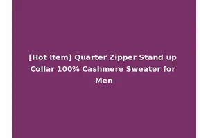 [Hot Item] Quarter Zipper Stand up Collar 100% Cashmere Sweater for Men