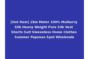 [Hot Item] 19m Meter 100% Mulberry Silk Heavy Weight Pure Silk Vest Shorts Suit Sleeveless Home Clothes Summer Pajamas Spot Wholesale