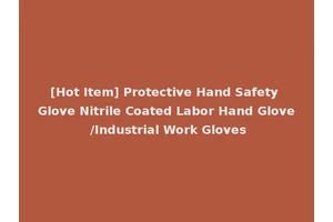 [Hot Item] Protective Hand Safety Glove Nitrile Coated Labor Hand Glove /Industrial Work Gloves