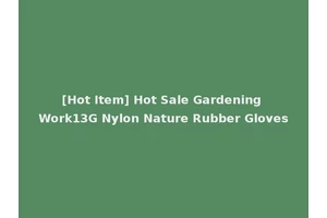 [Hot Item] Hot Sale Gardening Work13G Nylon Nature Rubber Gloves