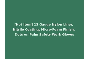 [Hot Item] 13 Gauge Nylon Liner, Nitrile Coating, Micro-Foam Finish, Dots on Palm Safety Work Gloves