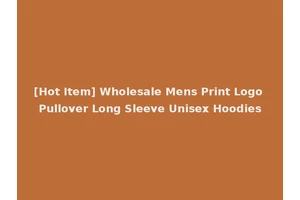 [Hot Item] Wholesale Mens Print Logo Pullover Long Sleeve Unisex Hoodies