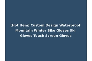 [Hot Item] Custom Design Waterproof Mountain Winter Bike Gloves Ski Gloves Touch Screen Gloves