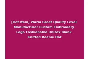 [Hot Item] Warm Great Quality Level Manufacturer Custom Embroidery Logo Fashionable Unisex Blank Knitted Beanie Hat