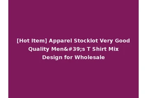 [Hot Item] Apparel Stocklot Very Good Quality Men's T Shirt Mix Design for Wholesale