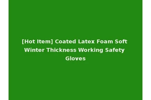 [Hot Item] Coated Latex Foam Soft Winter Thickness Working Safety Gloves