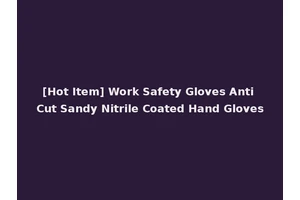 [Hot Item] Work Safety Gloves Anti Cut Sandy Nitrile Coated Hand Gloves