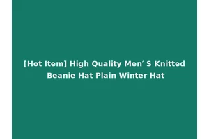 [Hot Item] High Quality Men′ S Knitted Beanie Hat Plain Winter Hat