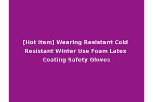 [Hot Item] Wearing Resistant Cold Resistant Winter Use Foam Latex Coating Safety Gloves