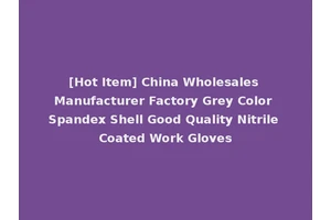 [Hot Item] China Wholesales Manufacturer Factory Grey Color Spandex Shell Good Quality Nitrile Coated Work Gloves