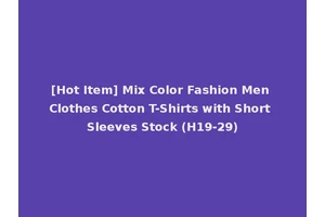 [Hot Item] Mix Color Fashion Men Clothes Cotton T-Shirts with Short Sleeves Stock (H19-29)