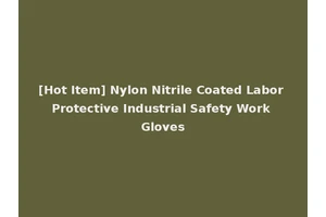 [Hot Item] Nylon Nitrile Coated Labor Protective Industrial Safety Work Gloves