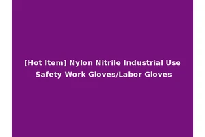 [Hot Item] Nylon Nitrile Industrial Use Safety Work Gloves/Labor Gloves