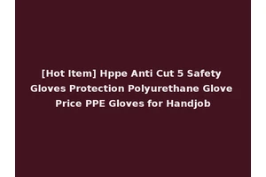 [Hot Item] Hppe Anti Cut 5 Safety Gloves Protection Polyurethane Glove Price PPE Gloves for Handjob
