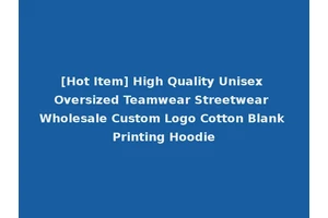 [Hot Item] High Quality Unisex Oversized Teamwear Streetwear Wholesale Custom Logo Cotton Blank Printing Hoodie