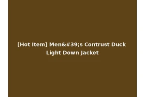 [Hot Item] Men's Contrust Duck Light Down Jacket