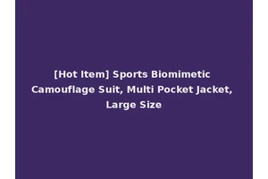 [Hot Item] Sports Biomimetic Camouflage Suit, Multi Pocket Jacket, Large Size