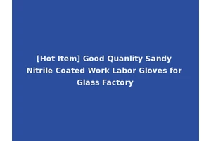 [Hot Item] Good Quanlity Sandy Nitrile Coated Work Labor Gloves for Glass Factory