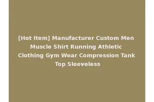 [Hot Item] Manufacturer Custom Men Muscle Shirt Running Athletic Clothing Gym Wear Compression Tank Top Sleeveless
