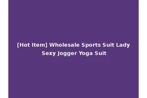[Hot Item] Wholesale Sports Suit Lady Sexy Jogger Yoga Suit