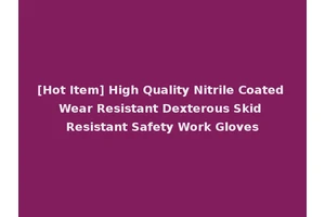 [Hot Item] High Quality Nitrile Coated Wear Resistant Dexterous Skid Resistant Safety Work Gloves