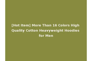 [Hot Item] More Than 16 Colors High Quality Cotton Heavyweight Hoodies for Men
