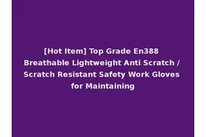 [Hot Item] Top Grade En388 Breathable Lightweight Anti Scratch / Scratch Resistant Safety Work Gloves for Maintaining
