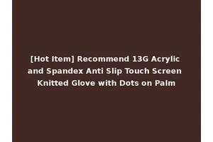 [Hot Item] Recommend 13G Acrylic and Spandex Anti Slip Touch Screen Knitted Glove with Dots on Palm