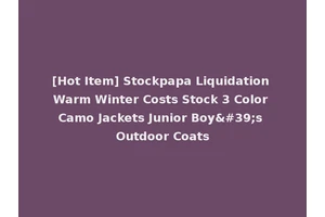 [Hot Item] Stockpapa Liquidation Warm Winter Costs Stock 3 Color Camo Jackets Junior Boy's Outdoor Coats