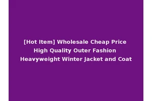 [Hot Item] Wholesale Cheap Price High Quality Outer Fashion Heavyweight Winter Jacket and Coat